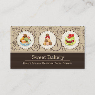 Anpassningsbar Fransk Parisian Macarons Dessert Ba Visitkort