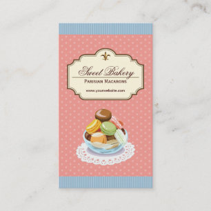 Anpassningsbar Fransk Parisian Macarons Dessert St Visitkort