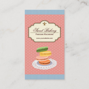 Anpassningsbar Fransk Parisian Macarons Dessert St Visitkort