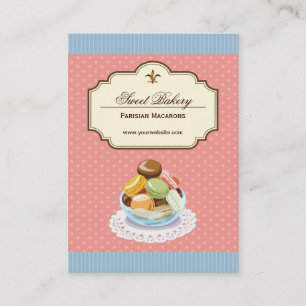 Anpassningsbar Fransk Parisian Macarons Dessert St Visitkort