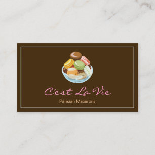 Anpassningsbar Fransk Parisian Macarons Dessert St Visitkort