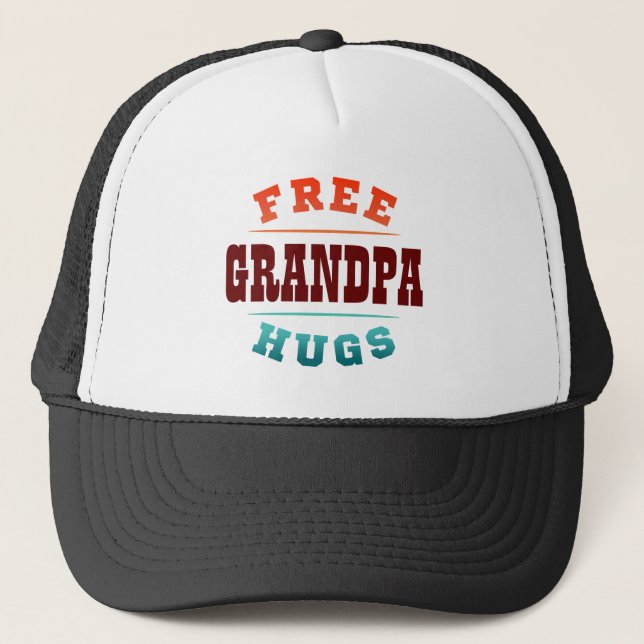 Anpassningsbar Free Grandpa Hugs Personlig Text Keps (Framsida)