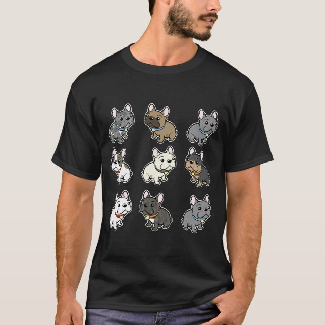 Anpassningsbar Frenchie Art T Shirt (Framsida)