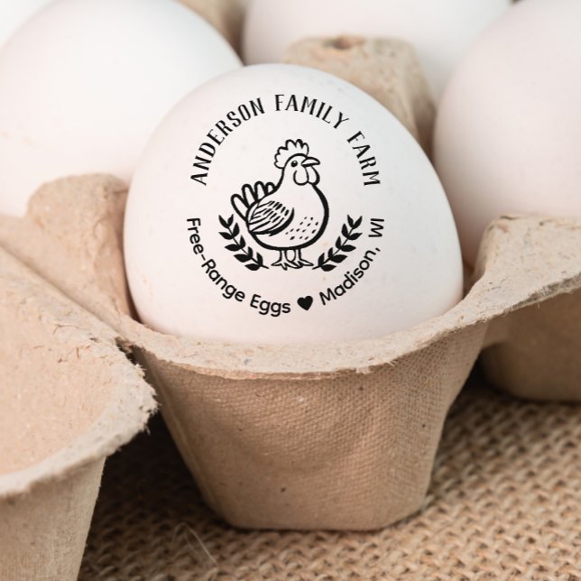 Anpassningsbar Fresh Eggs Family Farm Cute Chicken Stämpel (Skapare uppladdad)