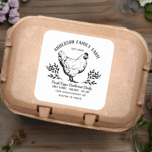 Anpassningsbar Fresh Eggs Family Group Fyrkantigt Klistermärke