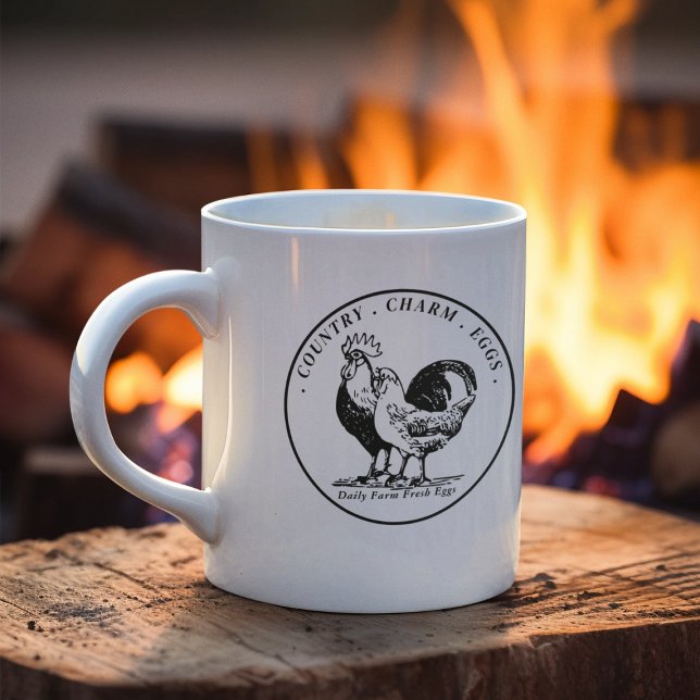 Anpassningsbar Fresh Organic Eggs Farmhouse Busine Kaffemugg (Skapare uppladdad)
