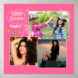 Anpassningsbar Friend Grattis på födelsedagen Phot Poster