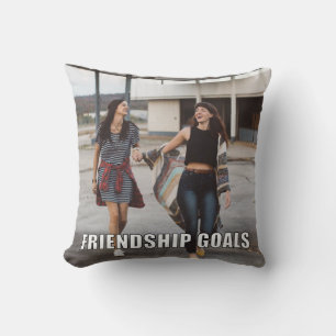 Anpassningsbar Friends Photo Funny Vänskap Goals Kudde