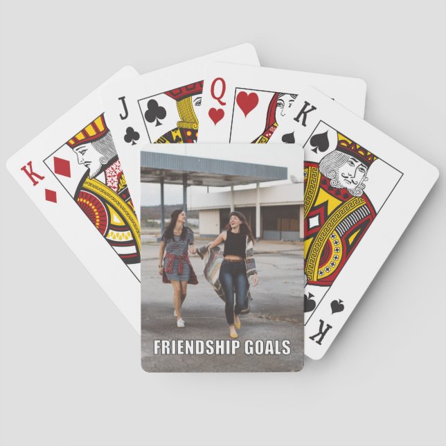 Anpassningsbar Friends Photo Funny Vänskap Goals M Casinokort (Baksidan)