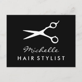 Anpassningsbar frisör vykort för hårstylist salon