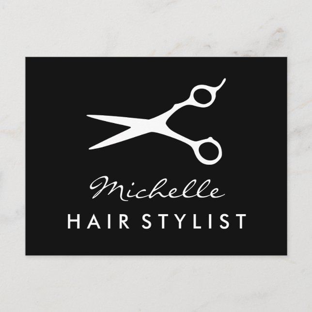 Anpassningsbar frisör vykort för hårstylist salon (Framsida)