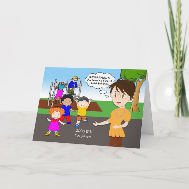 Anpassningsbar Front Grattiss on Teacher Pension Kort (Framsida)