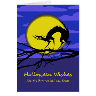 Anpassningsbar Front Halloween for Brother in Law, Hälsningskort