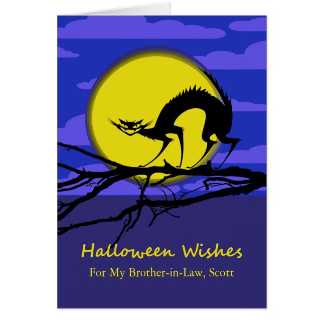 Anpassningsbar Front Halloween for Brother in Law, Hälsningskort (Framsidan)
