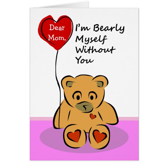 Anpassningsbar Front, min Mamma saknas, Barly Myow Hälsningskort (Framsidan)