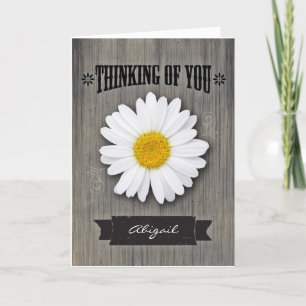 Anpassningsbar Front Namn, Thinking of You, Rustic Kort