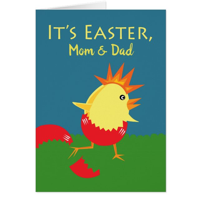 Anpassningsbar Front Påsk för Mamma & Pappa, få kr Hälsningskort (Framsidan)