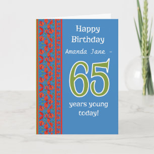 Anpassningsbar Front Red Fält Poppies 65e Birday C Kort