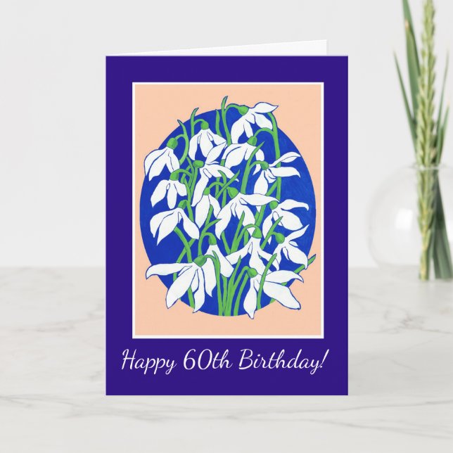 Anpassningsbar Front Snowdrops Age Specific Birthd Kort (Framsida)