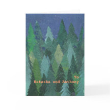 Anpassningsbar Front Snowy Julgranar julkort