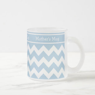Anpassningsbar Frosted Glass Mugg, Blue and White  Frostad Glasmugg
