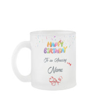 Anpassningsbar Frosted Glass Mugg - Elegant Birthd