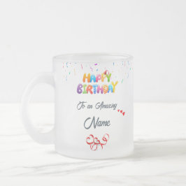 Anpassningsbar Frosted Glass Mugg - Elegant Birthd