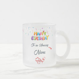 Anpassningsbar Frosted Glass Mugg - Elegant Birthd