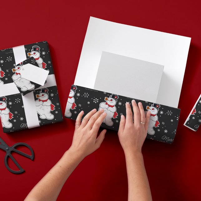 Anpassningsbar Frosty Snögubbe Julsnöflake Presentpapper (Skapare uppladdad)