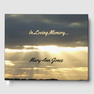 Anpassningsbar Funeral Guest Bok Sunset Photograph