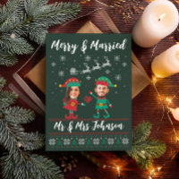 Anpassningsbar Funny Ansikte Merry och God Jul Elf