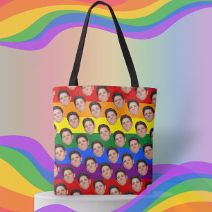 Anpassningsbar Funny Ansikte Photo Gay pride Rainb Tygkasse
