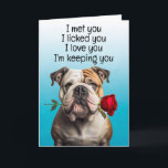 Anpassningsbar Funny Birthday Card English Bulldog Tack Kort<br><div class="desc">Engelsk Bulldog Funny Birthday Card Customization options: Byt tillfälle,  vem kortet kommer från (hund's namn),  vem kortet är avsett för (t.ex. Mamma,  Pappa,  Nan,  Gran,  hooman bror eller syster). Du kan också ändra hund bild om du vill,  teckensnitt och färg eller färg eller bakgrunden.</div>