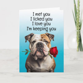 Anpassningsbar Funny Birthday Card English Bulldog Tack Kort