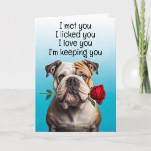 Anpassningsbar Funny Birthday Card English Bulldog Tack Kort
