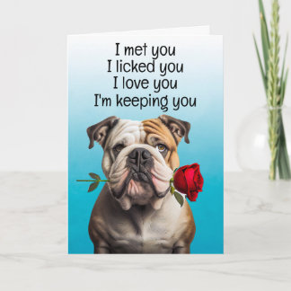 Anpassningsbar Funny Birthday Card English Bulldog Tack Kort