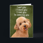 Anpassningsbar Funny Birthday Card Pudel Tack Kort<br><div class="desc">Alternativ för anpassning av födelsedagskort i pudel: Byt tillfälle,  vem kortet kommer från (hund's namn),  vem kortet är avsett för (t.ex. Mamma,  Pappa,  Nan,  Gran,  hooman bror eller syster). Du kan också ändra hund bild om du vill,  teckensnitt och färg eller färg eller bakgrunden.</div>