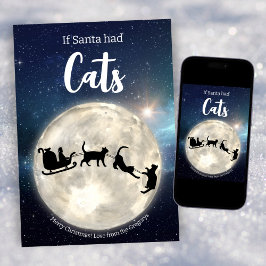 Anpassningsbar Funny Black Cat Santa Julkort