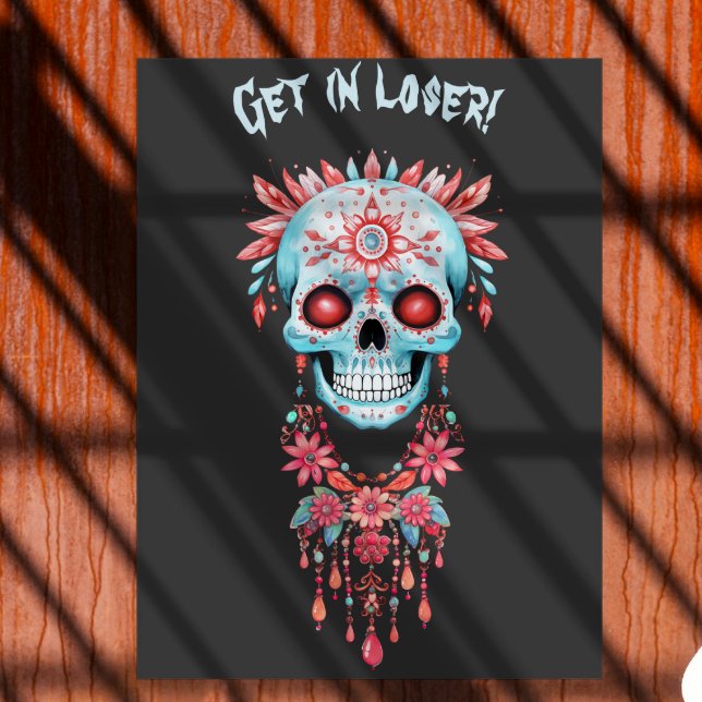 Anpassningsbar Funny Blue Rosa Halloween Sugar Sku Poster (Skapare uppladdad)