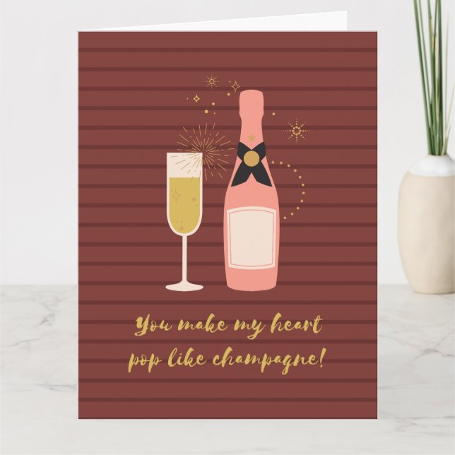 Anpassningsbar Funny Champagne Pun Valentine Day Kort (Framsida)