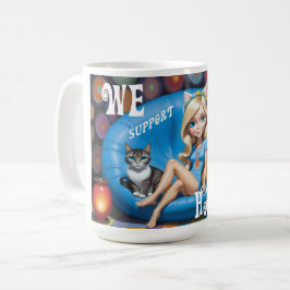 Anpassningsbar Funny Chilless Cat Dam KAMALA 2024 Kaffemugg