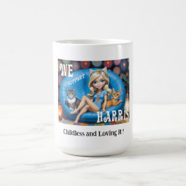 Anpassningsbar Funny Chilless Cat Dam KAMALA 2024 Kaffemugg