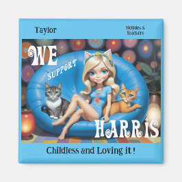 Anpassningsbar Funny Chilless Cat Dam KAMALA 2024 Magnet