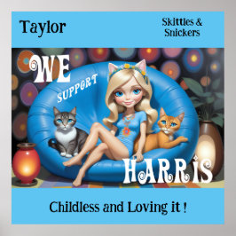 Anpassningsbar Funny Chilless Cat Dam KAMALA 2024 Poster