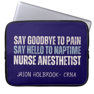 Anpassningsbar Funny CRNA Nurse Anesthetist Grad G Laptop Fodral
