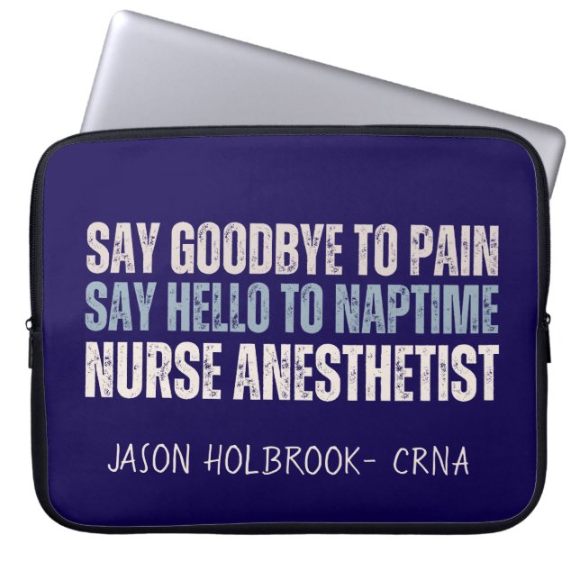 Anpassningsbar Funny CRNA Nurse Anesthetist Grad G Laptop Fodral (Framsidan)