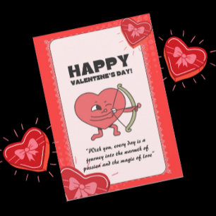 Anpassningsbar Funny Cupid Valentine Day Heart Deg Julkort