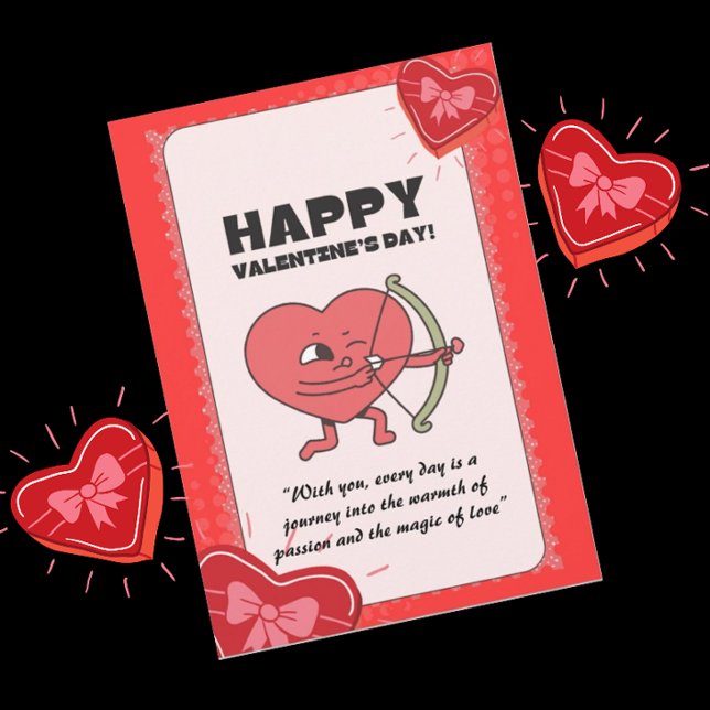 Anpassningsbar Funny Cupid Valentine Day Heart Deg Julkort (Skapare uppladdad)