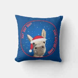 Anpassningsbar Funny Donkey Santa Pun 2025 Helgdag Kudde