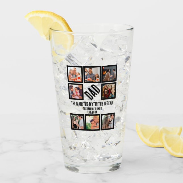 Anpassningsbar Funny Fars dag Pappa gift 8 Photo C Glaskopp (Framsida Ice)